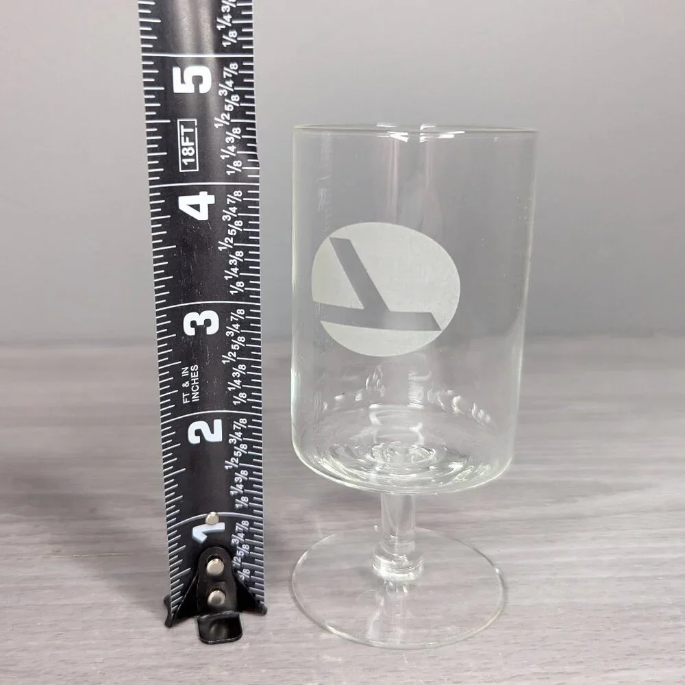 Vintage 1980s Eastern Airlines Logo Etched Cordial Shot Liquor Glass w/Stem